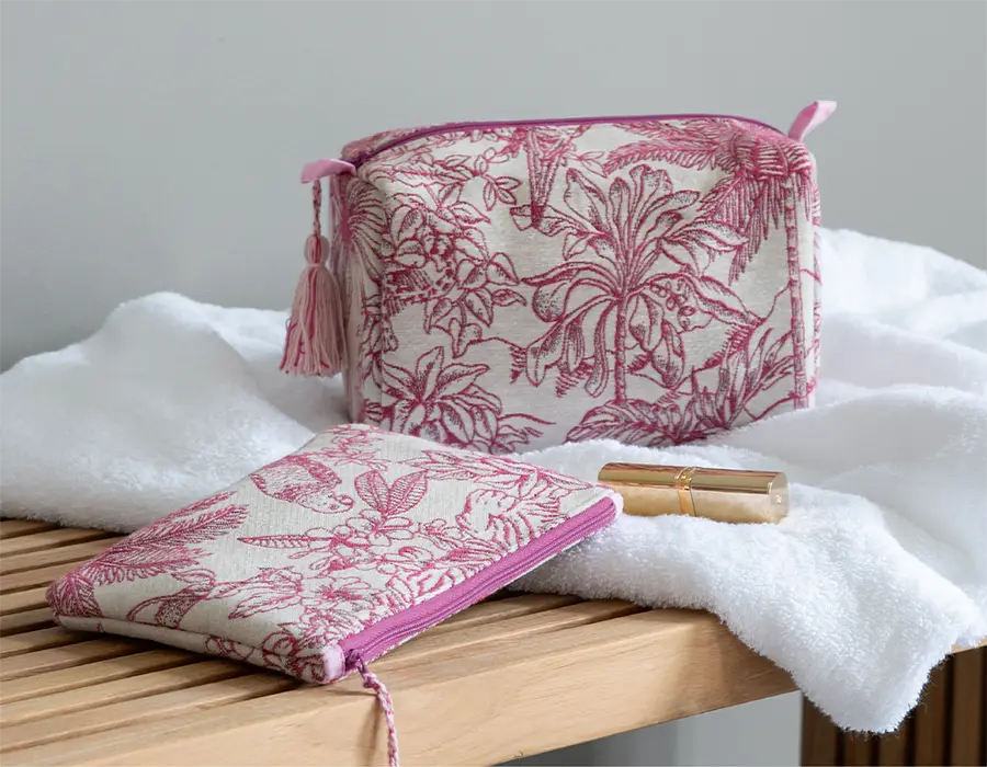 Kosmetiktasche und Pouch Toile Rose Kosmetiktasche und Pouch Toile Rose